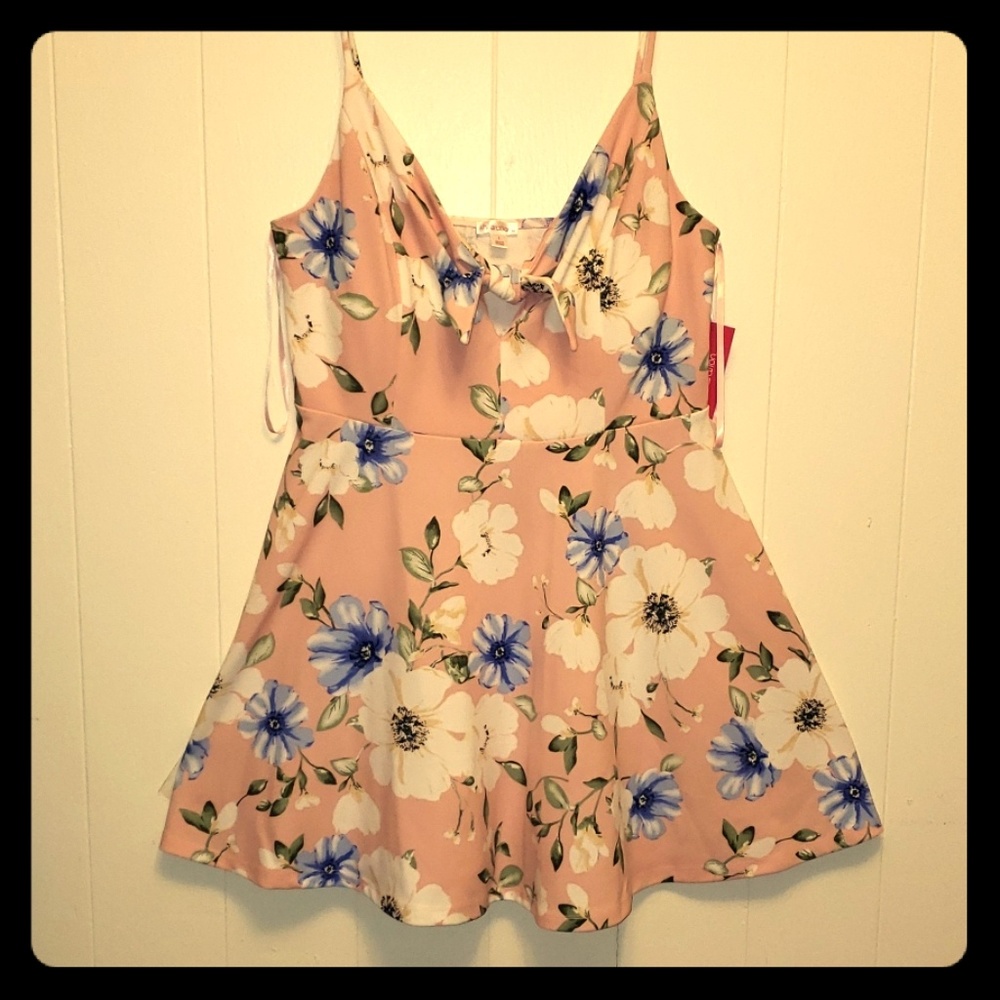 Pink Retro Floral Flared Dress Size Large